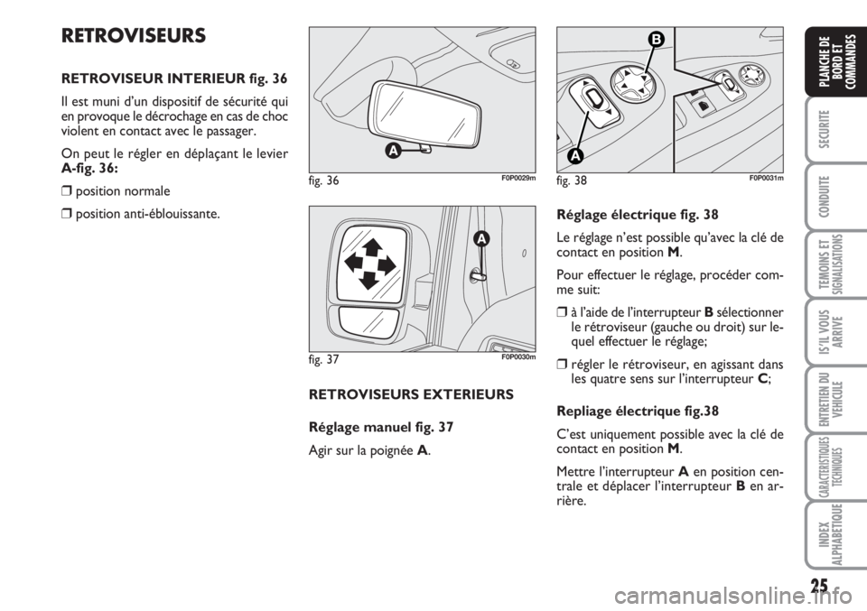 FIAT SCUDO 2011 Notice dentretien (in French) 25
SECURITE
CONDUITE
TEMOINS ETSIGNALISATIONS
IS’IL VOUS
ARRIVE
ENTRETIEN DU
VEHICULE
CARACTERISTIQUES
TECHNIQUES
INDEX
ALPHABETIQUE
PLANCHE DE
BORD ET
COMMANDES
RETROVISEURS
RETROVISEUR INTERIEUR f FIAT SCUDO 2011 Notice dentretien (in French) 25
SECURITE
CONDUITE
TEMOINS ETSIGNALISATIONS
IS’IL VOUS
ARRIVE
ENTRETIEN DU
VEHICULE
CARACTERISTIQUES
TECHNIQUES
INDEX
ALPHABETIQUE
PLANCHE DE
BORD ET
COMMANDES
RETROVISEURS
RETROVISEUR INTERIEUR f