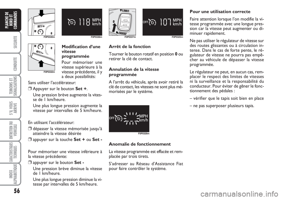 FIAT SCUDO 2011 Notice dentretien (in French) 56
SECURITE
CONDUITE
TEMOINS ETSIGNALISATIONS
S’IL VOUS
ARRIVE
ENTRETIEN DU
VEHICULE
CARACTERISTIQUES
TECHNIQUES
INDEX
ALPHABETIQUE
PLANCHE DE
BORD ET
COMMANDES
Modification d’une
vitesse
program FIAT SCUDO 2011 Notice dentretien (in French) 56
SECURITE
CONDUITE
TEMOINS ETSIGNALISATIONS
S’IL VOUS
ARRIVE
ENTRETIEN DU
VEHICULE
CARACTERISTIQUES
TECHNIQUES
INDEX
ALPHABETIQUE
PLANCHE DE
BORD ET
COMMANDES
Modification d’une
vitesse
program