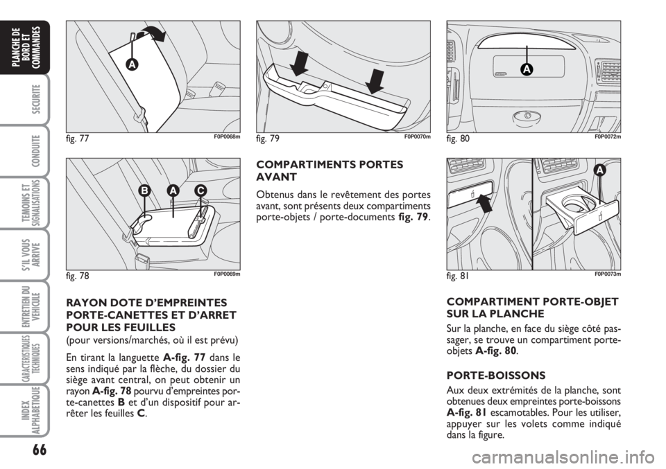 FIAT SCUDO 2011 Notice dentretien (in French) 66
SECURITE
CONDUITE
TEMOINS ETSIGNALISATIONS
S’IL VOUS
ARRIVE
ENTRETIEN DU
VEHICULE
CARACTERISTIQUES
TECHNIQUES
INDEX
ALPHABETIQUE
PLANCHE DE
BORD ET
COMMANDES
COMPARTIMENTS PORTES
AVANT
Obtenus da FIAT SCUDO 2011 Notice dentretien (in French) 66
SECURITE
CONDUITE
TEMOINS ETSIGNALISATIONS
S’IL VOUS
ARRIVE
ENTRETIEN DU
VEHICULE
CARACTERISTIQUES
TECHNIQUES
INDEX
ALPHABETIQUE
PLANCHE DE
BORD ET
COMMANDES
COMPARTIMENTS PORTES
AVANT
Obtenus da