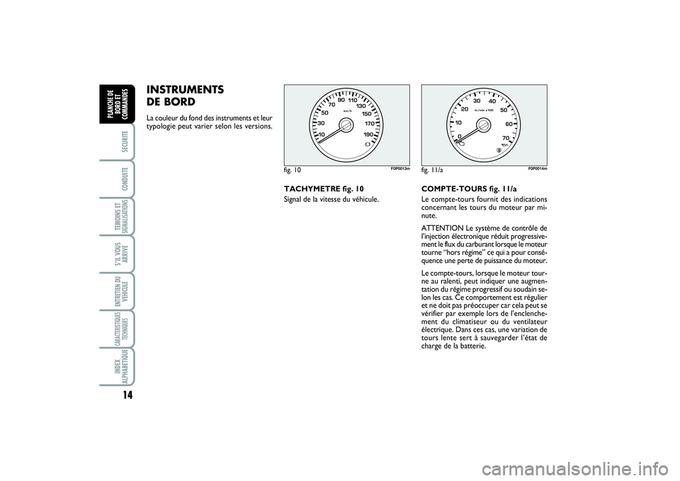 FIAT SCUDO 2014 Notice dentretien (in French) 14SECURITECONDUITETEMOINS ETSIGNALISATIONSS’IL VOUS
ARRIVEENTRETIEN DU
VEHICULECARACTERISTIQUES
TECHNIQUESINDEX
ALPHABETIQUEPLANCHE DE
BORD ET
COMMANDES
INSTRUMENTS
DE BORD La couleur du fond des i FIAT SCUDO 2014 Notice dentretien (in French) 14SECURITECONDUITETEMOINS ETSIGNALISATIONSS’IL VOUS
ARRIVEENTRETIEN DU
VEHICULECARACTERISTIQUES
TECHNIQUESINDEX
ALPHABETIQUEPLANCHE DE
BORD ET
COMMANDES
INSTRUMENTS
DE BORD La couleur du fond des i