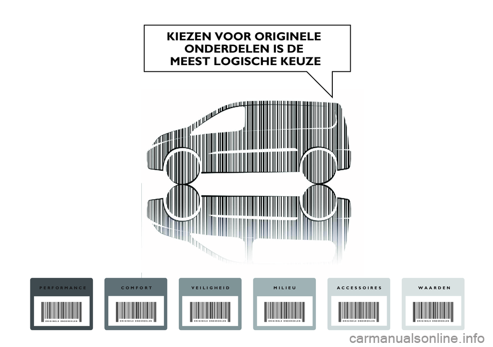 FIAT SCUDO 2012  Instructieboek (in Dutch) KIEZEN VOOR ORIGINELE 
ONDERDELEN IS DE 
MEEST LOGISCHE KEUZE
PERFORMANCECOMFORT VEILIGHEID MILIEU WAARDENACCESSOIRES
ORIGINELE ONDERDELENORIGINELE ONDERDELEN
ORIGINELE ONDERDELEN ORIGINELE ONDERDELEN