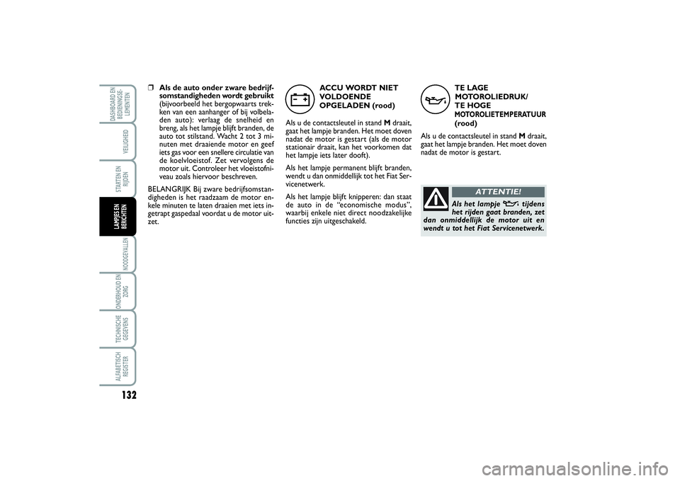 FIAT SCUDO 2014 Instructieboek (in Dutch) 132NOODGEVALLENONDERHOUD EN
ZORGTECHNISCHE
GEGEVENSALFABETISCH
REGISTERDASHBOARD EN
BEDIENINGSE-
LEMENTEN
VEILIGHEIDSTARTEN EN
RIJDENLAMPJES EN
BERICHTEN
TE LAGE
MOTOROLIEDRUK/
TE HOGEMOTOROLIETEMPER FIAT SCUDO 2014 Instructieboek (in Dutch) 132NOODGEVALLENONDERHOUD EN
ZORGTECHNISCHE
GEGEVENSALFABETISCH
REGISTERDASHBOARD EN
BEDIENINGSE-
LEMENTEN
VEILIGHEIDSTARTEN EN
RIJDENLAMPJES EN
BERICHTEN
TE LAGE
MOTOROLIEDRUK/
TE HOGEMOTOROLIETEMPER