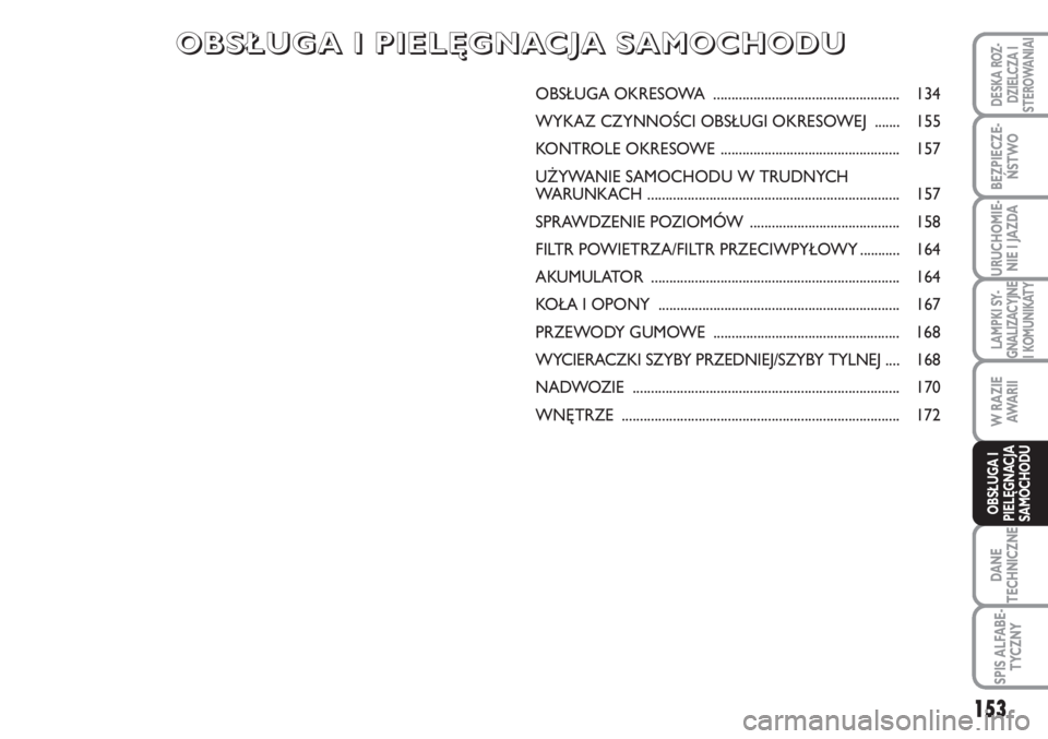 FIAT SCUDO 2011 Instrukcja obsługi (in Polish) OBSŁUGA OKRESOWA ................................................... 134
WYKAZ CZYNNOŚCI OBSŁUGI OKRESOWEJ ....... 155
KONTROLE OKRESOWE ................................................. 157
UŻYWA FIAT SCUDO 2011 Instrukcja obsługi (in Polish) OBSŁUGA OKRESOWA ................................................... 134
WYKAZ CZYNNOŚCI OBSŁUGI OKRESOWEJ ....... 155
KONTROLE OKRESOWE ................................................. 157
UŻYWA