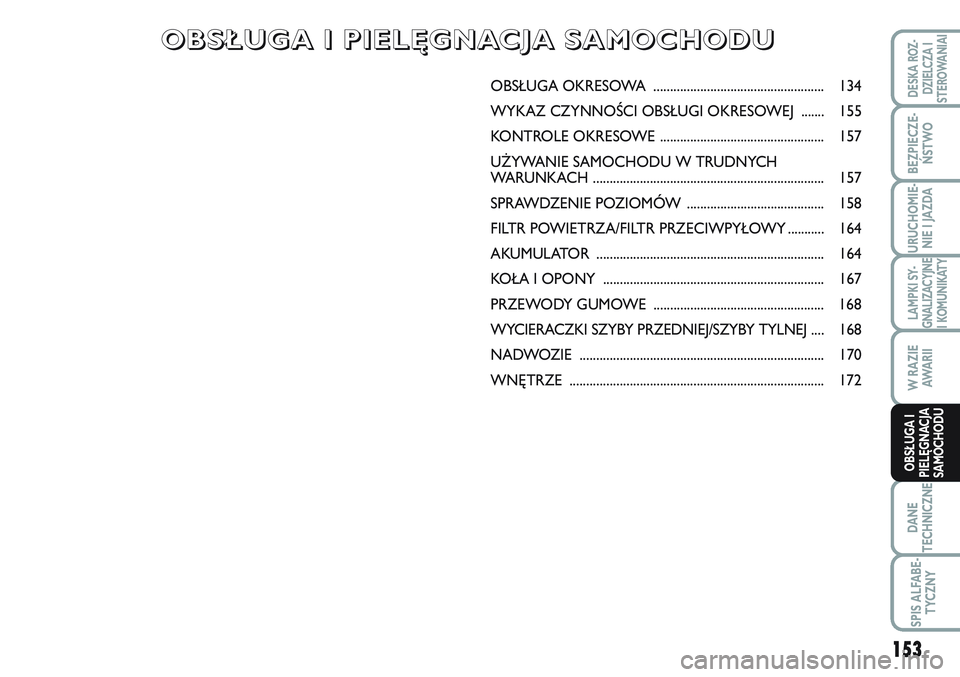 FIAT SCUDO 2012 Instrukcja obsługi (in Polish) OBSŁUGA OKRESOWA ................................................... 134
WYKAZ CZYNNOŚCI OBSŁUGI OKRESOWEJ ....... 155
KONTROLE OKRESOWE ................................................. 157
UŻYWA FIAT SCUDO 2012 Instrukcja obsługi (in Polish) OBSŁUGA OKRESOWA ................................................... 134
WYKAZ CZYNNOŚCI OBSŁUGI OKRESOWEJ ....... 155
KONTROLE OKRESOWE ................................................. 157
UŻYWA
