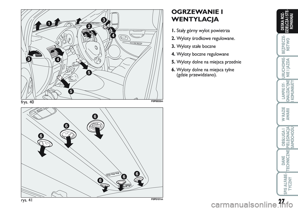 FIAT SCUDO 2012 Instrukcja obsługi (in Polish) 27
BEZPIECZE-
ŃSTWO
URUCHOMIE-
NIE I JAZDA
LAMPKI SY-
GNALIZACYJNE
I KOMUNIKATY
W RAZIE
AWA R I I
OBSŁUGA I
PIELĘGNACJA
SAMOCHODU
DANE
TECHNICZNE
SPIS ALFABE-
TYCZNY
DESKA ROZ-
DZIELCZA I STE-
ROWA FIAT SCUDO 2012 Instrukcja obsługi (in Polish) 27
BEZPIECZE-
ŃSTWO
URUCHOMIE-
NIE I JAZDA
LAMPKI SY-
GNALIZACYJNE
I KOMUNIKATY
W RAZIE
AWA R I I
OBSŁUGA I
PIELĘGNACJA
SAMOCHODU
DANE
TECHNICZNE
SPIS ALFABE-
TYCZNY
DESKA ROZ-
DZIELCZA I STE-
ROWA