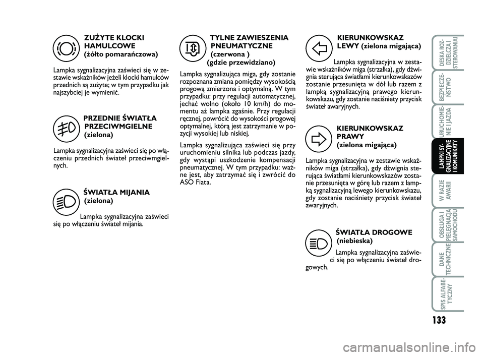 FIAT SCUDO 2013 Instrukcja obsługi (in Polish) 133
BEZPIECZE-
ŃSTWO
URUCHOMIE-
NIE I JAZDA
W RAZIE
AWA R I I
OBSŁUGA I
PIELĘGNACJA
SAMOCHODU
DANE
TECHNICZNE
SPIS ALFABE-
TYCZNY
DESKA ROZ-
DZIELCZA I
STEROWANIAI
LAMPKI SY-
GNALIZACYJNE
I KOMUNIK FIAT SCUDO 2013 Instrukcja obsługi (in Polish) 133
BEZPIECZE-
ŃSTWO
URUCHOMIE-
NIE I JAZDA
W RAZIE
AWA R I I
OBSŁUGA I
PIELĘGNACJA
SAMOCHODU
DANE
TECHNICZNE
SPIS ALFABE-
TYCZNY
DESKA ROZ-
DZIELCZA I
STEROWANIAI
LAMPKI SY-
GNALIZACYJNE
I KOMUNIK
