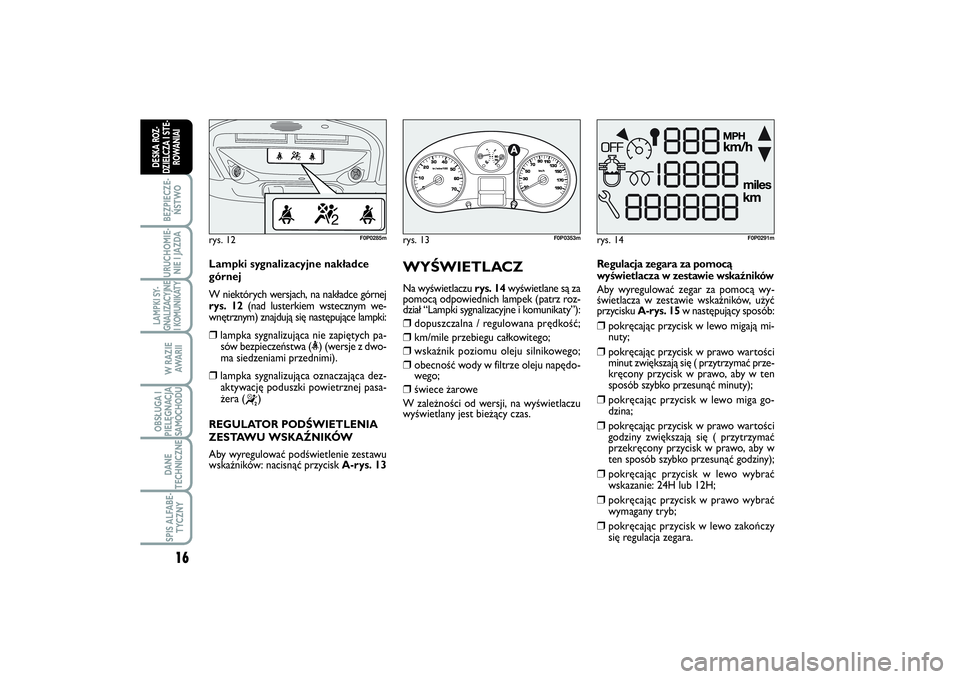 FIAT SCUDO 2014 Instrukcja obsługi (in Polish) 16BEZPIECZE-
ŃSTWOURUCHOMIE-
NIE I JAZDALAMPKI SY-
GNALIZACYJNE
I KOMUNIKATY
W RAZIE
AWARIIOBSŁUGA I
PIELĘGNACJA
SAMOCHODUDANE
TECHNICZNESPIS ALFABE-
TYCZNY
DESKA ROZ-
DZIELCZAI STE-
ROWANIAI
Lampk FIAT SCUDO 2014 Instrukcja obsługi (in Polish) 16BEZPIECZE-
ŃSTWOURUCHOMIE-
NIE I JAZDALAMPKI SY-
GNALIZACYJNE
I KOMUNIKATY
W RAZIE
AWARIIOBSŁUGA I
PIELĘGNACJA
SAMOCHODUDANE
TECHNICZNESPIS ALFABE-
TYCZNY
DESKA ROZ-
DZIELCZAI STE-
ROWANIAI
Lampk