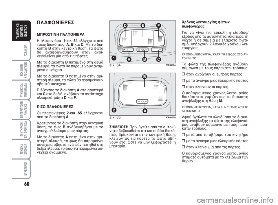 FIAT SCUDO 2010 ΒΙΒΛΙΟ ΧΡΗΣΗΣ ΚΑΙ ΣΥΝΤΗΡΗΣΗΣ (in Greek) 60
ΑΣΦΑΛΕΙΑ
ΕΚΚΙΝΗΣΗ
ΚΑΙ ΟΔΗΓΗΣΗ
ΛΥΧΝΙΕΣ ΚΑΙ
ΜΗΝΥΜΑΤΑ
ΣΕ ΠΕΡΙΠΤΩΣΗ
ΑΝΑΓΚΗΣ
ΣΥΝΤΗΡΗΣΗ
ΚΑΙ ΦΡΟΝΤΙΔΑ
ΤΕΧΝΙΚΑ
Σ FIAT SCUDO 2010 ΒΙΒΛΙΟ ΧΡΗΣΗΣ ΚΑΙ ΣΥΝΤΗΡΗΣΗΣ (in Greek) 60
ΑΣΦΑΛΕΙΑ
ΕΚΚΙΝΗΣΗ
ΚΑΙ ΟΔΗΓΗΣΗ
ΛΥΧΝΙΕΣ ΚΑΙ
ΜΗΝΥΜΑΤΑ
ΣΕ ΠΕΡΙΠΤΩΣΗ
ΑΝΑΓΚΗΣ
ΣΥΝΤΗΡΗΣΗ
ΚΑΙ ΦΡΟΝΤΙΔΑ
ΤΕΧΝΙΚΑ
Σ