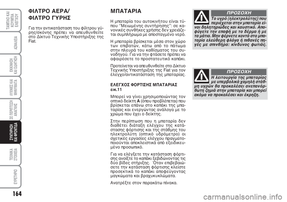 FIAT SCUDO 2011 ΒΙΒΛΙΟ ΧΡΗΣΗΣ ΚΑΙ ΣΥΝΤΗΡΗΣΗΣ (in Greek) 164
ΛΥΧΝΙΕΣ ΚΑΙ
ΜΗΝΥΜΑΤΑ
ΤΕΧΝΙΚΑ
ΣΤΟΙΧΕΙΑ
EYPETHPIO
ΤΑΜΠΛΟ ΚΑΙ
ΚΟΥΜΠΙΑ
ΕΛΕΓΧΟΥ
ΑΣΦΑΛΕΙΑ
ΕΚΚΙΝΗΣΗ
ΚΑΙ ΟΔΗΓΗΣΗ
ΣΕ Π FIAT SCUDO 2011 ΒΙΒΛΙΟ ΧΡΗΣΗΣ ΚΑΙ ΣΥΝΤΗΡΗΣΗΣ (in Greek) 164
ΛΥΧΝΙΕΣ ΚΑΙ
ΜΗΝΥΜΑΤΑ
ΤΕΧΝΙΚΑ
ΣΤΟΙΧΕΙΑ
EYPETHPIO
ΤΑΜΠΛΟ ΚΑΙ
ΚΟΥΜΠΙΑ
ΕΛΕΓΧΟΥ
ΑΣΦΑΛΕΙΑ
ΕΚΚΙΝΗΣΗ
ΚΑΙ ΟΔΗΓΗΣΗ
ΣΕ Π