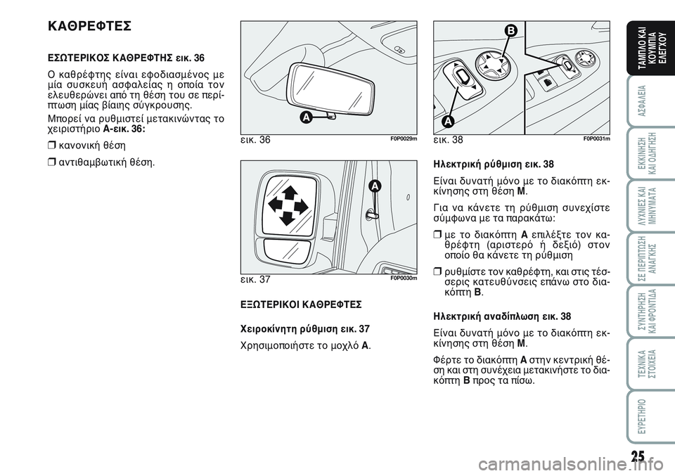 FIAT SCUDO 2012 ΒΙΒΛΙΟ ΧΡΗΣΗΣ ΚΑΙ ΣΥΝΤΗΡΗΣΗΣ (in Greek) 25
ΑΣΦΑΛΕΙΑ
ΕΚΚΙΝΗΣΗ
ΚΑΙ ΟΔΗΓΗΣΗ
ΛΥΧΝΙΕΣ ΚΑΙ
ΜΗΝΥΜΑΤΑ
ΣΕ ΠΕΡΙΠΤΩΣΗ
ΑΝΑΓΚΗΣ
ΣΥΝΤΗΡΗΣΗ
ΚΑΙ ΦΡΟΝΤΙΔΑ
ΤΕΧΝΙΚΑ
Σ FIAT SCUDO 2012 ΒΙΒΛΙΟ ΧΡΗΣΗΣ ΚΑΙ ΣΥΝΤΗΡΗΣΗΣ (in Greek) 25
ΑΣΦΑΛΕΙΑ
ΕΚΚΙΝΗΣΗ
ΚΑΙ ΟΔΗΓΗΣΗ
ΛΥΧΝΙΕΣ ΚΑΙ
ΜΗΝΥΜΑΤΑ
ΣΕ ΠΕΡΙΠΤΩΣΗ
ΑΝΑΓΚΗΣ
ΣΥΝΤΗΡΗΣΗ
ΚΑΙ ΦΡΟΝΤΙΔΑ
ΤΕΧΝΙΚΑ
Σ