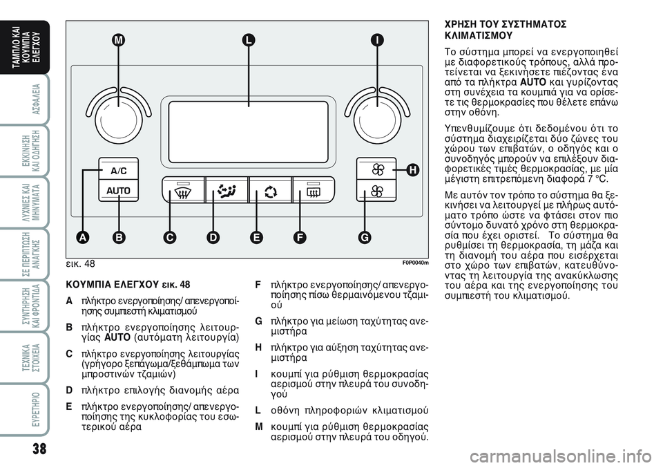 FIAT SCUDO 2012 ΒΙΒΛΙΟ ΧΡΗΣΗΣ ΚΑΙ ΣΥΝΤΗΡΗΣΗΣ (in Greek) 38
ΑΣΦΑΛΕΙΑ
ΕΚΚΙΝΗΣΗ
ΚΑΙ ΟΔΗΓΗΣΗ
ΛΥΧΝΙΕΣ ΚΑΙ
ΜΗΝΥΜΑΤΑ
ΣΕ ΠΕΡΙΠΤΩΣΗ
ΑΝΑΓΚΗΣ
ΣΥΝΤΗΡΗΣΗ
ΚΑΙ ΦΡΟΝΤΙΔΑ
ΤΕΧΝΙΚΑ
Σ FIAT SCUDO 2012 ΒΙΒΛΙΟ ΧΡΗΣΗΣ ΚΑΙ ΣΥΝΤΗΡΗΣΗΣ (in Greek) 38
ΑΣΦΑΛΕΙΑ
ΕΚΚΙΝΗΣΗ
ΚΑΙ ΟΔΗΓΗΣΗ
ΛΥΧΝΙΕΣ ΚΑΙ
ΜΗΝΥΜΑΤΑ
ΣΕ ΠΕΡΙΠΤΩΣΗ
ΑΝΑΓΚΗΣ
ΣΥΝΤΗΡΗΣΗ
ΚΑΙ ΦΡΟΝΤΙΔΑ
ΤΕΧΝΙΚΑ
Σ