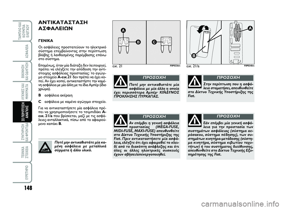 FIAT SCUDO 2013 ΒΙΒΛΙΟ ΧΡΗΣΗΣ ΚΑΙ ΣΥΝΤΗΡΗΣΗΣ (in Greek) 148
ΛΥΧΝΙΕΣ ΚΑΙ
ΜΗΝΥΜΑΤΑ
ΣΥΝΤΗΡΗΣΗ
ΚΑΙ ΦΡΟΝΤΙΔΑ
ΤΕΧΝΙΚΑ
ΣΤΟΙΧΕΙΑ
EYPETHPIO
ΤΑΜΠΛΟ ΚΑΙ
ΚΟΥΜΠΙΑ
ΕΛΕΓΧΟΥ
ΑΣΦΑΛΕΙΑ
ΕΚ FIAT SCUDO 2013 ΒΙΒΛΙΟ ΧΡΗΣΗΣ ΚΑΙ ΣΥΝΤΗΡΗΣΗΣ (in Greek) 148
ΛΥΧΝΙΕΣ ΚΑΙ
ΜΗΝΥΜΑΤΑ
ΣΥΝΤΗΡΗΣΗ
ΚΑΙ ΦΡΟΝΤΙΔΑ
ΤΕΧΝΙΚΑ
ΣΤΟΙΧΕΙΑ
EYPETHPIO
ΤΑΜΠΛΟ ΚΑΙ
ΚΟΥΜΠΙΑ
ΕΛΕΓΧΟΥ
ΑΣΦΑΛΕΙΑ
ΕΚ