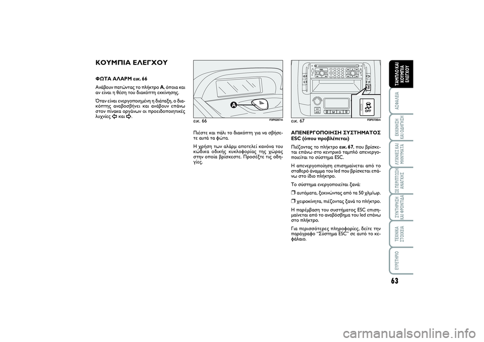 FIAT SCUDO 2014 ΒΙΒΛΙΟ ΧΡΗΣΗΣ ΚΑΙ ΣΥΝΤΗΡΗΣΗΣ (in Greek) 63
ΑΣΦΑΛΕΙΑΕΚΚΙΝΗΣΗ
ΚΑΙ ΟΔΗΓΗΣΗΛΥΧΝΙΕΣ ΚΑΙ
ΜΗΝΥΜΑΤΑΣΕ ΠΕΡΙΠΤΩΣΗ
ΑΝΑΓΚΗΣΣΥΝΤΗΡΗΣΗ
ΚΑΙ ΦΡΟΝΤΙΔΑΤΕΧΝΙΚΑ
ΣΤΟΙ FIAT SCUDO 2014 ΒΙΒΛΙΟ ΧΡΗΣΗΣ ΚΑΙ ΣΥΝΤΗΡΗΣΗΣ (in Greek) 63
ΑΣΦΑΛΕΙΑΕΚΚΙΝΗΣΗ
ΚΑΙ ΟΔΗΓΗΣΗΛΥΧΝΙΕΣ ΚΑΙ
ΜΗΝΥΜΑΤΑΣΕ ΠΕΡΙΠΤΩΣΗ
ΑΝΑΓΚΗΣΣΥΝΤΗΡΗΣΗ
ΚΑΙ ΦΡΟΝΤΙΔΑΤΕΧΝΙΚΑ
ΣΤΟΙ