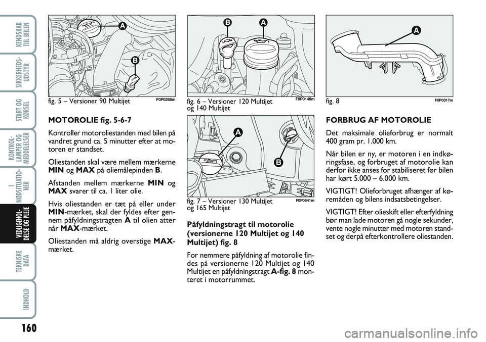 FIAT SCUDO 2012 Brugs- og vedligeholdelsesvejledning (in Danish) Påfyldningstragt til motorolie
(versionerne 120 Multijet og 140
Multijet) fig. 8
For nemmere påfyldning af motorolie fin-
des på versionerne 120 Multijet og 140
Multijet en påfyldningstragt A-fig. FIAT SCUDO 2012 Brugs- og vedligeholdelsesvejledning (in Danish) Påfyldningstragt til motorolie
(versionerne 120 Multijet og 140
Multijet) fig. 8
For nemmere påfyldning af motorolie fin-
des på versionerne 120 Multijet og 140
Multijet en påfyldningstragt A-fig.