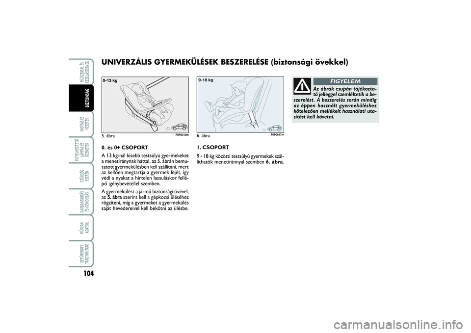 FIAT SCUDO 2015 Kezelési és karbantartási útmutató (in Hungarian) 104INDÍTÁS ÉS
VEZETÉSFIGYELMEZTETŐ
LÁMPÁK ÉS
ÜZENETEKSZÜKSÉG
ESETÉNKARBANTARTÁS
ÉS GONDOZÁSMŰSZAKI
ADATOKBETŰRENDES
TÁ R G Y M U TAT ÓMÙSZERFAL ÉS
KEZELÃSZERVEKBIZTONSÁG
0. é FIAT SCUDO 2015 Kezelési és karbantartási útmutató (in Hungarian) 104INDÍTÁS ÉS
VEZETÉSFIGYELMEZTETŐ
LÁMPÁK ÉS
ÜZENETEKSZÜKSÉG
ESETÉNKARBANTARTÁS
ÉS GONDOZÁSMŰSZAKI
ADATOKBETŰRENDES
TÁ R G Y M U TAT ÓMÙSZERFAL ÉS
KEZELÃSZERVEKBIZTONSÁG
0. é