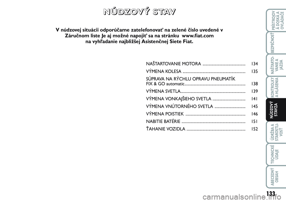 FIAT SCUDO 2012 Návod na použitie a údržbu (in Slovak) NAŠTARTOVANIE MOTORA ........................................... 134
VÝMENA KOLESA ............................................................... 135
SÚPRAVA NA RÝCHLU OPRAVU PNEUMATÍK
FIX & GO FIAT SCUDO 2012 Návod na použitie a údržbu (in Slovak) NAŠTARTOVANIE MOTORA ........................................... 134
VÝMENA KOLESA ............................................................... 135
SÚPRAVA NA RÝCHLU OPRAVU PNEUMATÍK
FIX & GO
