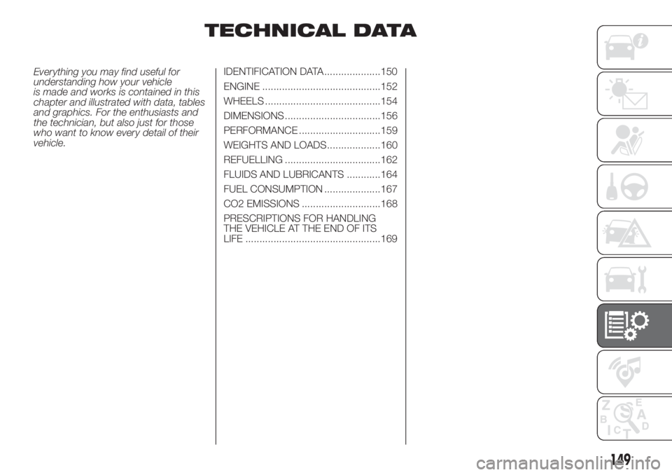 FIAT FIORINO 2018 Owner handbook (in English) TECHNICAL DATA
Everything you may find useful for
understanding how your vehicle
is made and works is contained in this
chapter and illustrated with data, tables
and graphics. For the enthusiasts and
FIAT FIORINO 2018 Owner handbook (in English) TECHNICAL DATA
Everything you may find useful for
understanding how your vehicle
is made and works is contained in this
chapter and illustrated with data, tables
and graphics. For the enthusiasts and