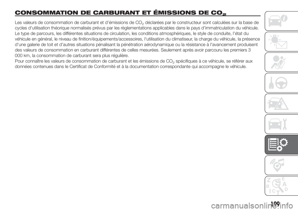 FIAT FIORINO 2019 Notice dentretien (in French) CONSOMMATION DE CARBURANT ET ÉMISSIONS DE CO2
Les valeurs de consommation de carburant et d’émissions de CO2déclarées par le constructeur sont calculées sur la base de
cycles d'utilisation FIAT FIORINO 2019 Notice dentretien (in French) CONSOMMATION DE CARBURANT ET ÉMISSIONS DE CO2
Les valeurs de consommation de carburant et d’émissions de CO2déclarées par le constructeur sont calculées sur la base de
cycles d'utilisation