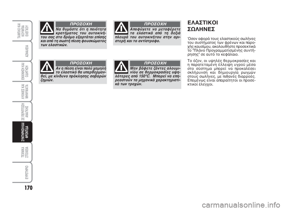 FIAT FIORINO 2009 ΒΙΒΛΙΟ ΧΡΗΣΗΣ ΚΑΙ ΣΥΝΤΗΡΗΣΗΣ (in Greek) 170
ΛΥΧΝΙΕΣ ΚΑΙ
ΜΗΝΥΜΑΤΑ
ΤΕΧΝΙΚΑ
ΣΤΟΙΧΕΙΑ
ΕΥΡΕΤΗΡΙΟ
ΤΑΜΠΛΟ ΚΑΙ
ΚΟΥΜΠΙΑ
ΕΛΕΓΧΟΥ
ΑΣΦΑΛΕΙΑ
ΕΚΚΙΝΗΣΗ ΚΑΙ
ΟΔΗΓΗΣΗ
FIAT FIORINO 2009 ΒΙΒΛΙΟ ΧΡΗΣΗΣ ΚΑΙ ΣΥΝΤΗΡΗΣΗΣ (in Greek) 170
ΛΥΧΝΙΕΣ ΚΑΙ
ΜΗΝΥΜΑΤΑ
ΤΕΧΝΙΚΑ
ΣΤΟΙΧΕΙΑ
ΕΥΡΕΤΗΡΙΟ
ΤΑΜΠΛΟ ΚΑΙ
ΚΟΥΜΠΙΑ
ΕΛΕΓΧΟΥ
ΑΣΦΑΛΕΙΑ
ΕΚΚΙΝΗΣΗ ΚΑΙ
ΟΔΗΓΗΣΗ