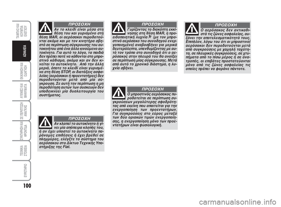 FIAT FIORINO 2012 ΒΙΒΛΙΟ ΧΡΗΣΗΣ ΚΑΙ ΣΥΝΤΗΡΗΣΗΣ (in Greek) 100
ΕΚΚΙΝΗΣΗ ΚΑΙ
ΟΔΗΓΗΣΗ
ΛΥΧΝΙΕΣ ΚΑΙ
ΜΗΝΥΜΑΤΑ
ΣΕ ΠΕΡΙΠΤΩΣΗ
ΑΝΑΓΚΗΣ
ΣΥΝΤΗΡΗΣΗ ΚΑΙ
ΦΡΟΝΤΙΔΑ
ΤΕΧΝΙΚΑ
ΣΤΟΙΧΕΙΑ
ΕΥ FIAT FIORINO 2012 ΒΙΒΛΙΟ ΧΡΗΣΗΣ ΚΑΙ ΣΥΝΤΗΡΗΣΗΣ (in Greek) 100
ΕΚΚΙΝΗΣΗ ΚΑΙ
ΟΔΗΓΗΣΗ
ΛΥΧΝΙΕΣ ΚΑΙ
ΜΗΝΥΜΑΤΑ
ΣΕ ΠΕΡΙΠΤΩΣΗ
ΑΝΑΓΚΗΣ
ΣΥΝΤΗΡΗΣΗ ΚΑΙ
ΦΡΟΝΤΙΔΑ
ΤΕΧΝΙΚΑ
ΣΤΟΙΧΕΙΑ
ΕΥ