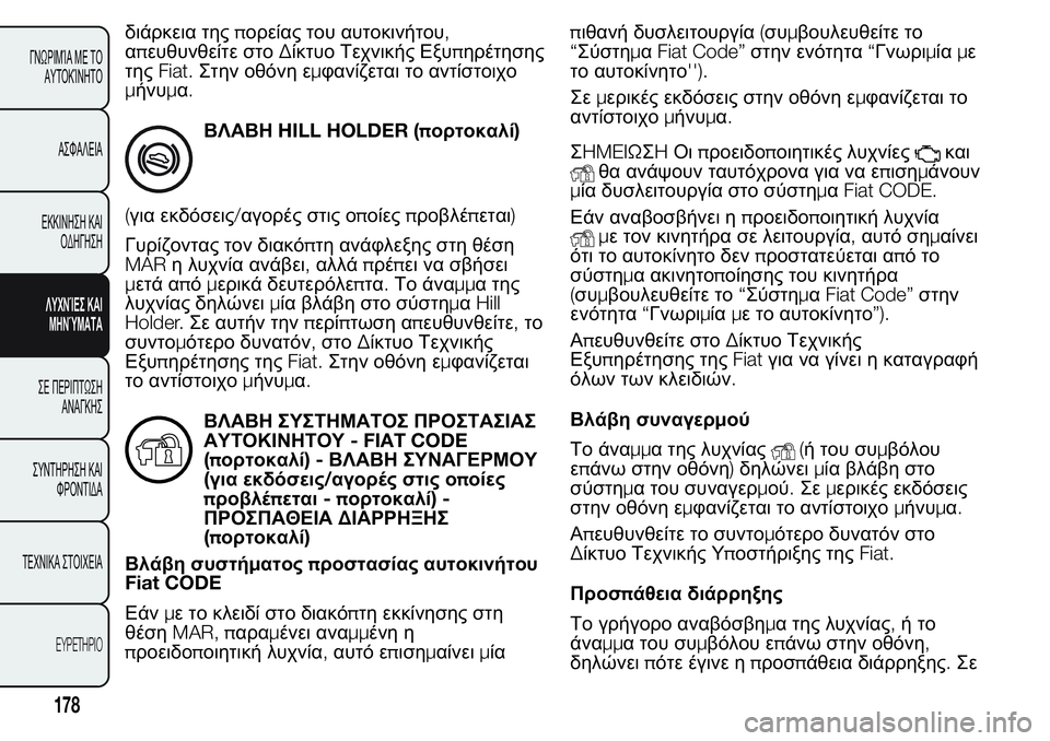 FIAT FIORINO 2017 ΒΙΒΛΙΟ ΧΡΗΣΗΣ ΚΑΙ ΣΥΝΤΗΡΗΣΗΣ (in Greek) διάρκεια τηςπορείας του αυτοκινήτου,
απευθυνθείτε στοΔίκτυο Τεχνικής Εξυπηρέτησης
τηςFiat.Στην οθόνη εμφανίζ FIAT FIORINO 2017 ΒΙΒΛΙΟ ΧΡΗΣΗΣ ΚΑΙ ΣΥΝΤΗΡΗΣΗΣ (in Greek) διάρκεια τηςπορείας του αυτοκινήτου,
απευθυνθείτε στοΔίκτυο Τεχνικής Εξυπηρέτησης
τηςFiat.Στην οθόνη εμφανίζ