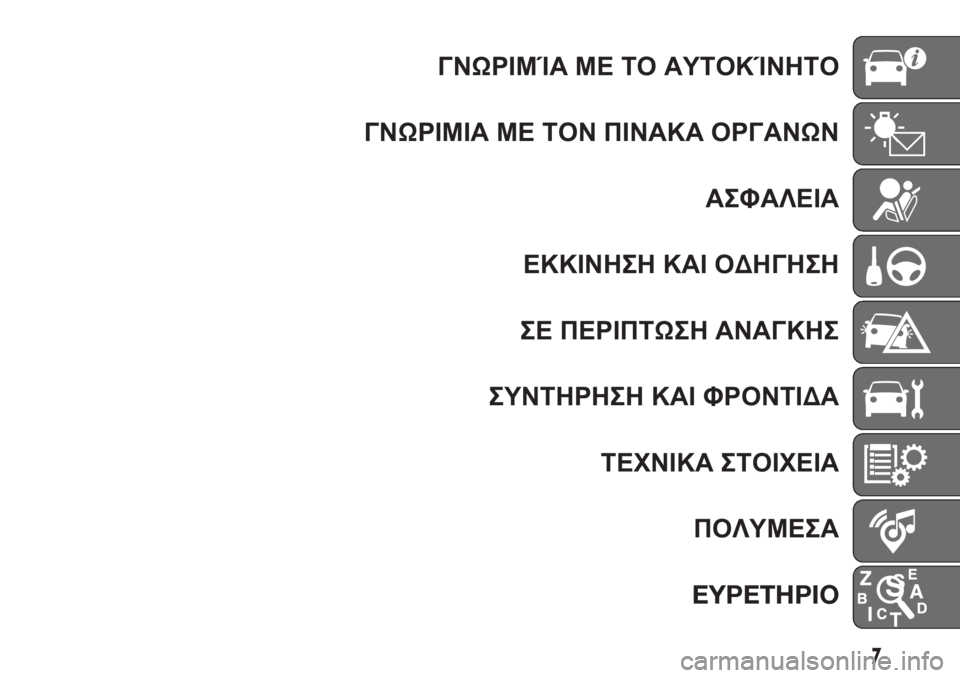 FIAT FIORINO 2019 ΒΙΒΛΙΟ ΧΡΗΣΗΣ ΚΑΙ ΣΥΝΤΗΡΗΣΗΣ (in Greek) ΓΝΩΡΙΜΊΑ ΜΕ ΤΟ ΑΥΤΟΚΊΝΗΤΟ
ΓΝΩΡΙΜΙΑ ΜΕ ΤΟΝ ΠΙΝΑΚΑ ΟΡΓΑΝΩΝ
ΑΣΦΑΛΕΙΑ
ΕΚΚΙΝΗΣΗ ΚΑΙ ΟΔΗΓΗΣΗ
ΣΕ ΠΕΡΙΠΤΩΣΗ ΑΝΑΓΚΗΣ
FIAT FIORINO 2019 ΒΙΒΛΙΟ ΧΡΗΣΗΣ ΚΑΙ ΣΥΝΤΗΡΗΣΗΣ (in Greek) ΓΝΩΡΙΜΊΑ ΜΕ ΤΟ ΑΥΤΟΚΊΝΗΤΟ
ΓΝΩΡΙΜΙΑ ΜΕ ΤΟΝ ΠΙΝΑΚΑ ΟΡΓΑΝΩΝ
ΑΣΦΑΛΕΙΑ
ΕΚΚΙΝΗΣΗ ΚΑΙ ΟΔΗΓΗΣΗ
ΣΕ ΠΕΡΙΠΤΩΣΗ ΑΝΑΓΚΗΣ