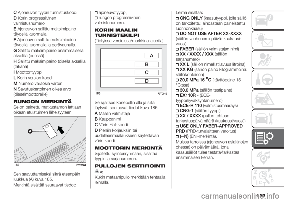 FIAT FIORINO 2020  Käyttö- ja huolto-ohjekirja (in in Finnish) ���
>O(-"%8/-" $447#" $8""#0$80*--6#
JL-.#" 7.-T.%00##/#"%"
/)&’#0$80"8’%.-
EO(-"%8/-" 0)&&#$$8 ’)*0#’#7)#"-
$+46%&&+ *8-.’)&&)
9O(-"%8