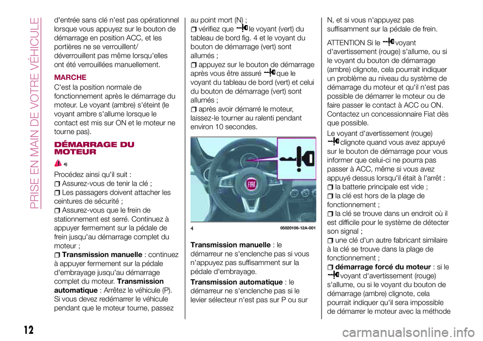 FIAT 124 SPIDER 2018 Notice dentretien (in French) d'entrée sans clé n'est pas opérationnel
lorsque vous appuyez sur le bouton de
démarrage en position ACC, et les
portières ne se verrouillent/
déverrouillent pas même lorsqu'elles
o FIAT 124 SPIDER 2018 Notice dentretien (in French) d'entrée sans clé n'est pas opérationnel
lorsque vous appuyez sur le bouton de
démarrage en position ACC, et les
portières ne se verrouillent/
déverrouillent pas même lorsqu'elles
o