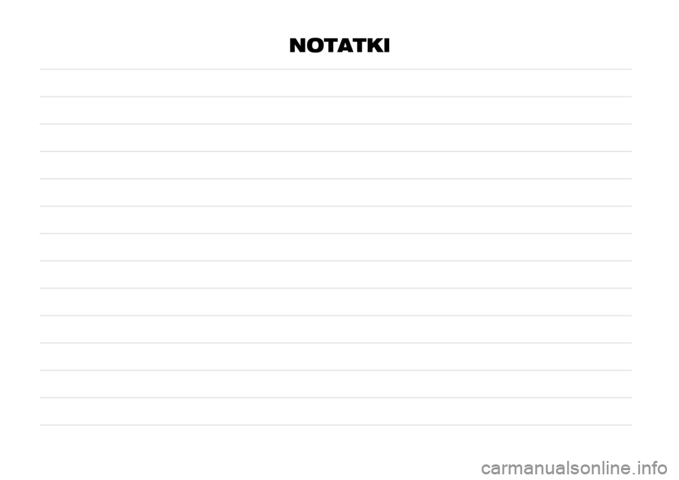 FIAT 124 SPIDER 2019 Instrukcja obsługi (in Polish) NOTATKI FIAT 124 SPIDER 2019 Instrukcja obsługi (in Polish) NOTATKI