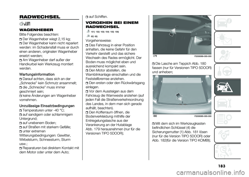 FIAT TIPO 5DOORS STATION WAGON 2021  Betriebsanleitung (in German) �����
��������

��
�	�������
�����	 �����	���	�
 ��	�����	��2
�-�	� ����	���	��	� ���	�� �:��G�9 ���)
�-�	� ����	���	��	� ���� ����� 