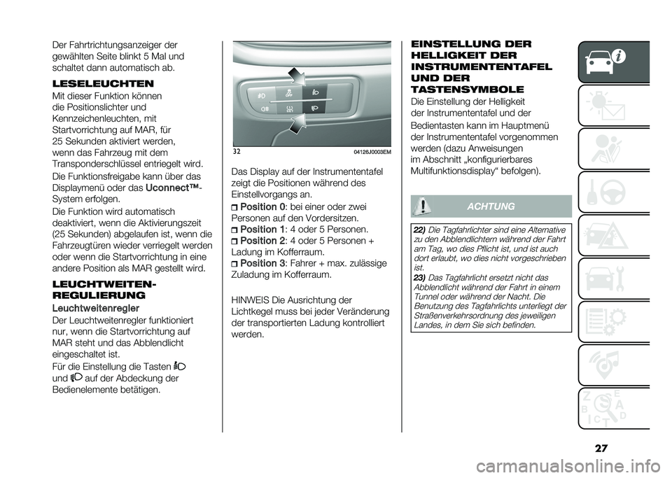 FIAT TIPO 4DOORS 2021  Betriebsanleitung (in German) ��
�-�	� ��������������
����	���	� ��	�
��	������	� ��	���	 ������ �9 �(�� ���
�
������	� ���� ���������
�� ���
�
����
������