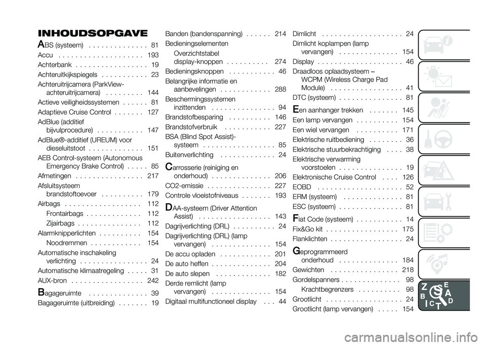 FIAT TIPO 4DOORS 2021  Instructieboek (in Dutch) �������
���	���
�#
�>�6 �4��2��	����5 � � � � � � � � � � � � � � �-�?
�0��� � � � � � � � � � � � � � � � � � � � � �?��C
�0���	��
�
��� �