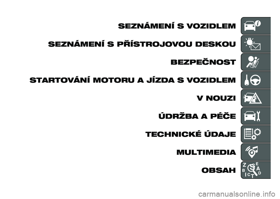 FIAT TIPO 4DOORS 2021  Návod k použití a údržbě (in Czech) ��������� � �����
���
��������� � �
����������� �
����� ����
������
���������� ������ � ����
� � �����
��� � �����