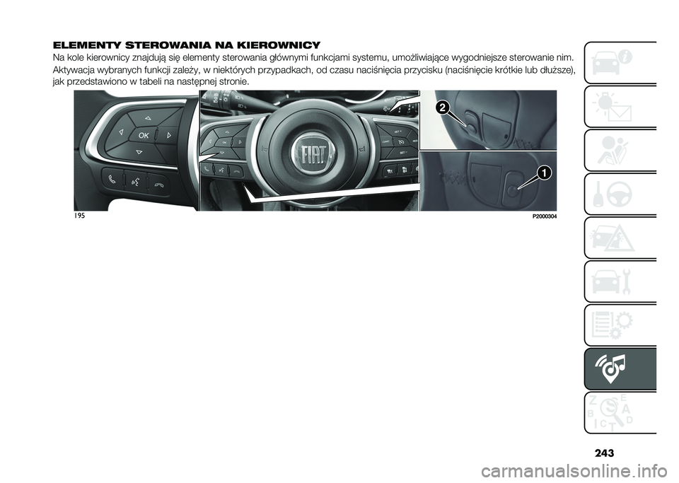 FIAT TIPO 4DOORS 2021  Instrukcja obsługi (in Polish) ���
�������� ����
���
���
 ��
 ����
������
�8� �
���	 �
��	������� �������� ��� �	��	�
�	��� ���	������� ��#�����
� �&���
����