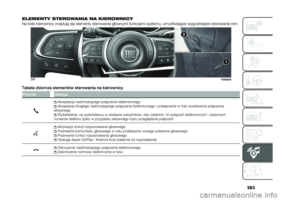 FIAT TIPO 4DOORS 2021  Instrukcja obsługi (in Polish) ���
�������� ����
���
���
 ��
 ����
������
�8� �
���	 �
��	������� �������� ��� �	��	�
�	��� ���	������� ��#�����
� �&���
����