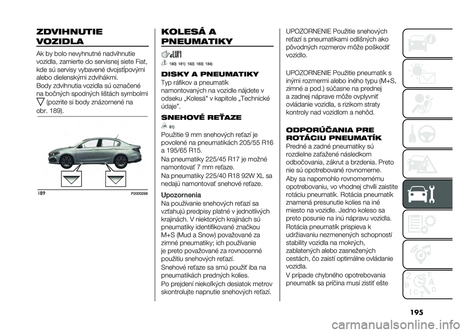 FIAT TIPO 4DOORS 2021  Návod na použitie a údržbu (in Slovakian) �������������
�������
�;�
 �� ���� ����������% �����������
�������� ���
����� �� ��������� ����� �����
�
�� ��( ��