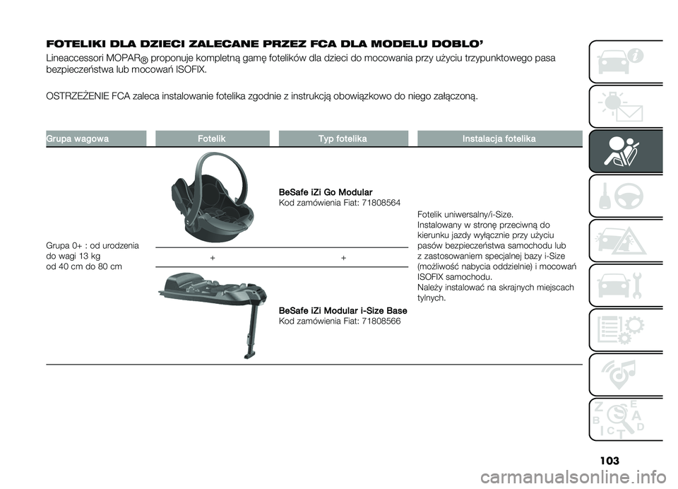 FIAT DOBLO PANORAMA 2019  Instrukcja obsługi (in Polish) ���
� ������� ���
 ������ ��
����
�� �	�
��� � ��
 ���
 ������ ������S
�5���	����	����� �C��$�A�D
�g���������	 �
��
���	���  ���
� �