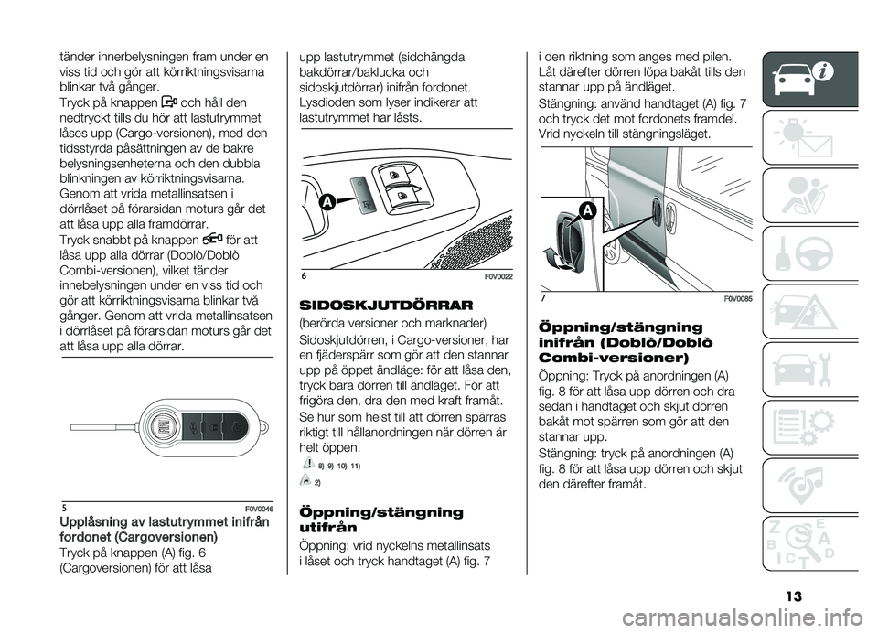 FIAT DOBLO PANORAMA 2021  Drift- och underhållshandbok (in Swedish) ���	����� ��������� ������� ���\b� �
���� ��
���� �	�� �\f�
� ��� �\b�	�	 �������	���������\b���\b
������\b� �	�� �������
��� 