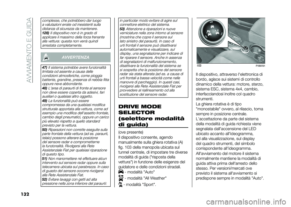 FIAT 500X 2020  Libretto Uso Manutenzione (in Italian) ���8�8�>��4�1��<�.��1��(�;�>�%�
���
���
������� ��� ���
������� ��	� �����
�	 ��	���
�	����� ����	�
� �� �������
���
� �����	����
�	