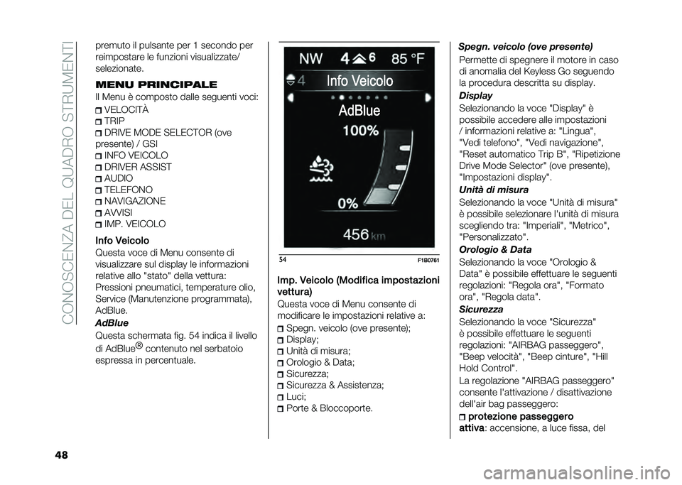 FIAT 500X 2020  Libretto Uso Manutenzione (in Italian) ���.��.� ��1��?���%�1���:�;��%�-�.�� �<�-�;�4�1��<�>
�� ����
��
� �� �����	��
� ��� �E ������� ���
����
����
�	�� �� �������� �����	���