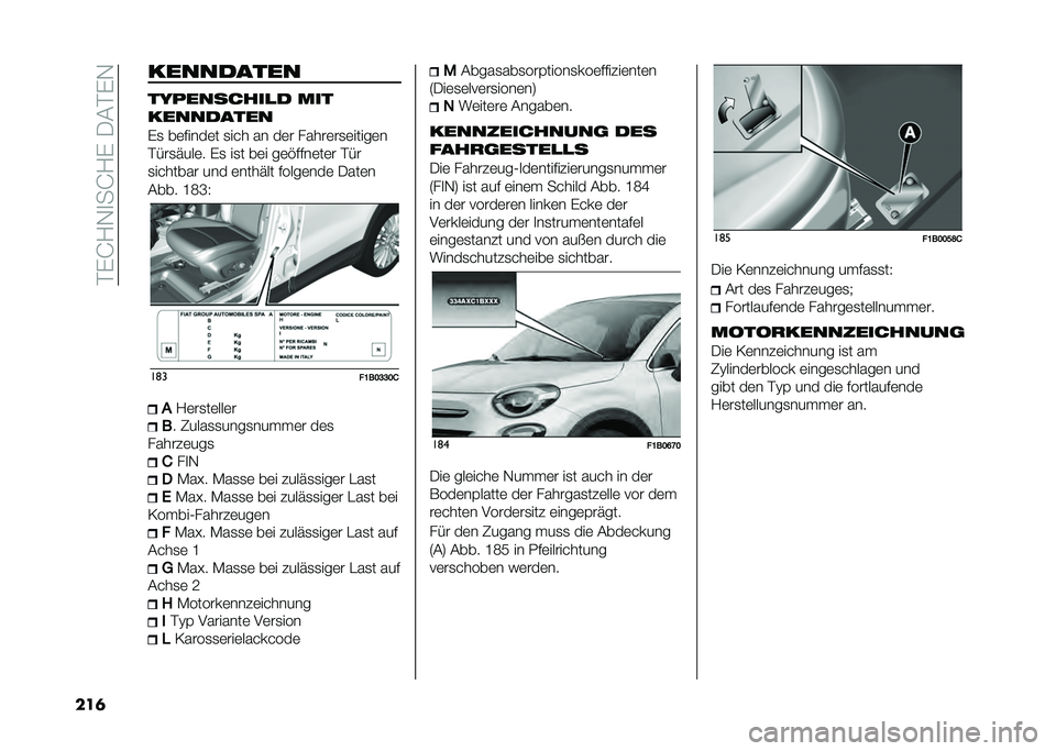 FIAT 500X 2020  Betriebsanleitung (in German) ��$�&�F�2�.�
��F�2�&��0�#�$�&�.
���	 ���������
����������
� ���
���������
�&�
 ��	�����	� �
��� �� ��	� �����	��
�	�����	�
�$���
����	�