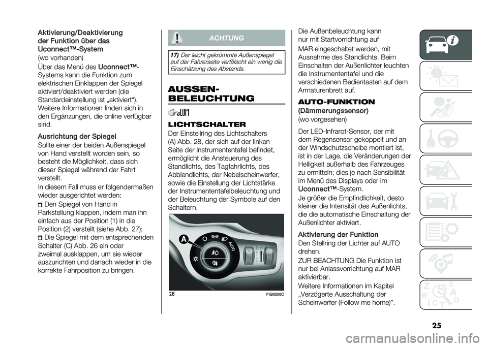 FIAT 500X 2020  Betriebsanleitung (in German) ���"� ���%��� �	�
��K�0��� ���%��� �	�
�
��� ��	�
� ����
 �$��� ���
�:���
�
����F�4��(����
�7�� ��������	��:
�H��	� ���
 �+�	�� ��	�
�:���