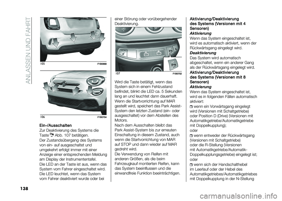 FIAT 500X 2021  Betriebsanleitung (in German) ��#�.�"�#���&�.��B�.�0���#�2�8�$
��� ���
��D���I�I�G���
��D���E��H
�)��
�4�K�"�	���������

�9�� �0�	�������	���� ��	�
 ��A�
��	��
 ���	
�$��
��	 �#�
