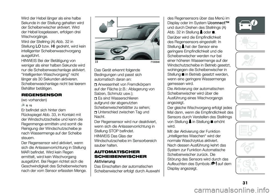 FIAT 500X 2021  Betriebsanleitung (in German) ����	� ����	���	����
���	� �������	��� ����
��	� �2�	��	� ���
��	���
�
�	�� �	������	� ���	�
���
����������	�
���� ��	� ���	����