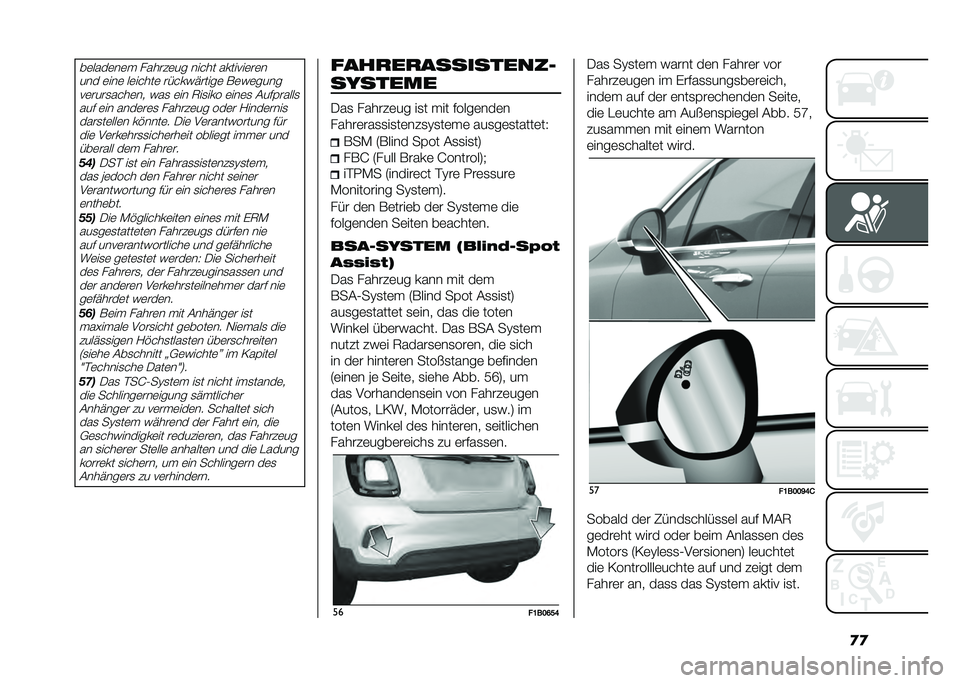 FIAT 500X 2021  Betriebsanleitung (in German) �
�
��	����	��	� ������	�� ����� �������	��	�
��� �	���	 ��	�����	 �����������	 ��	��	������	����
����	�� ���
 �	�� �8��
��� �	��