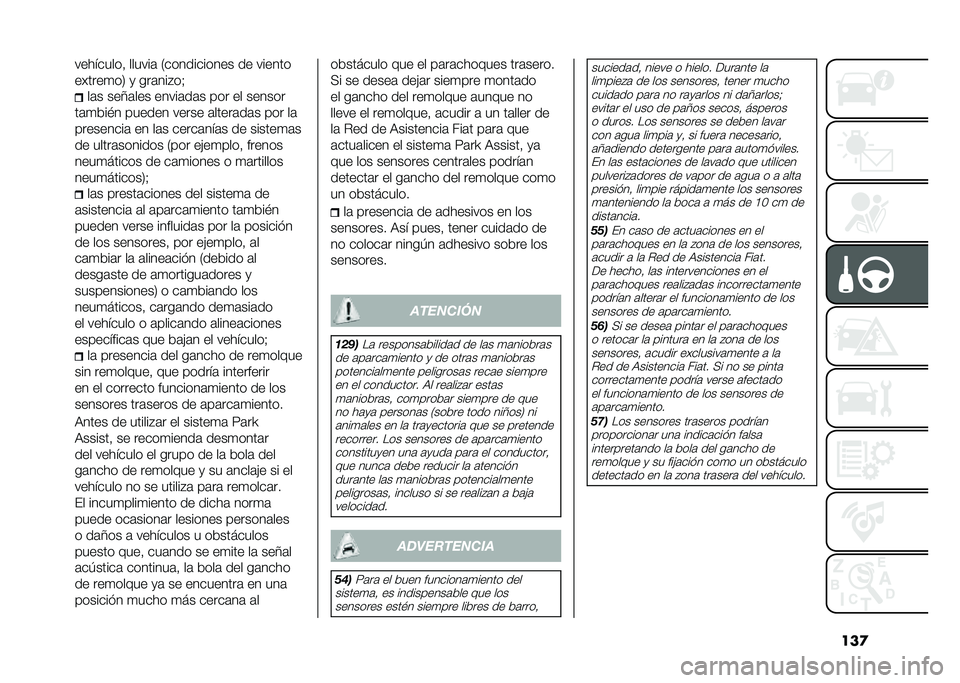 FIAT 500X 2020  Manual de Empleo y Cuidado (in Spanish) ���
���������  ������	 �0����������� �� ������
������
��3 �
 ���	���"��<
��	� ���7�	��� �����	��	� ��� �� ������
��	�
���#� ��