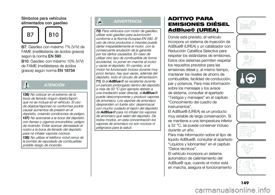 FIAT 500X 2020  Manual de Empleo y Cuidado (in Spanish) ����*����	��	� ��� � ���$��
���	�
������
����	� �
�	�
 �%��� ���	
�1�B
�. �=�	����� ��� �
����
� �N�\ �0�;�A�;�3 ��
��:�*�( �0�
�����#������ ��