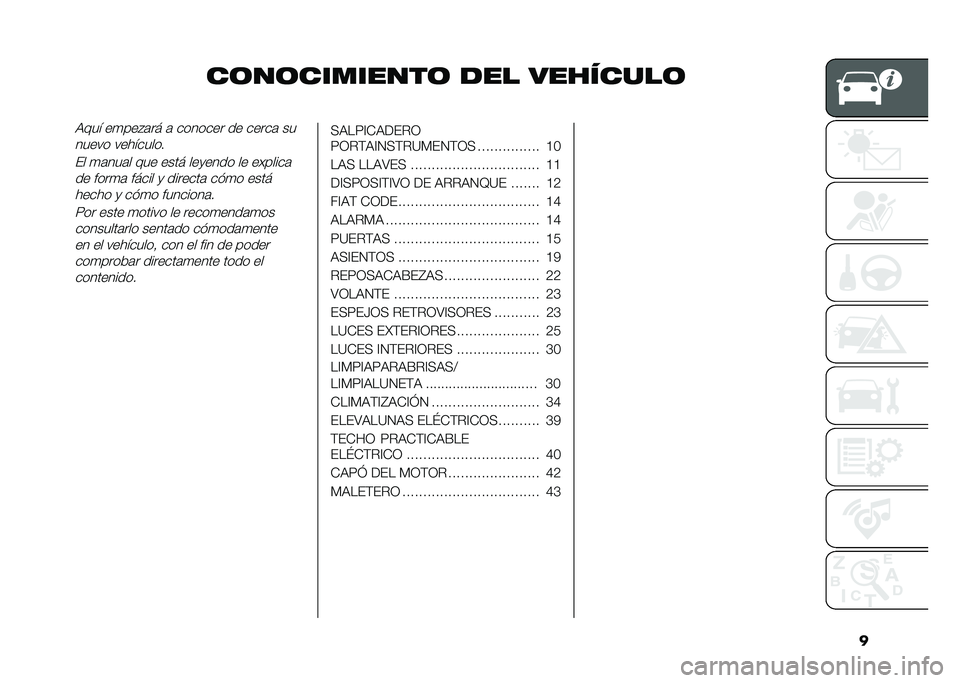 FIAT 500X 2021  Manual de Empleo y Cuidado (in Spanish) �
��	��	��������	 ��� ��������	�:��� ��
���"�	�� �	 ������� �� �����	 ��
����� ��������
�
�(� �
�	���	� ��� ���� ���
���� ��