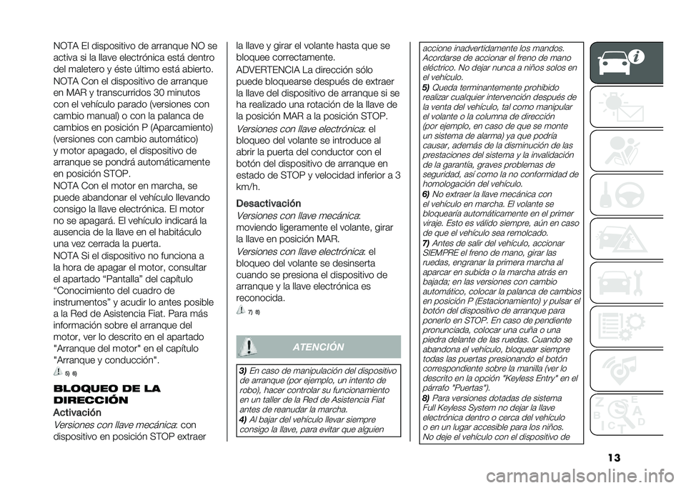 FIAT 500X 2021  Manual de Empleo y Cuidado (in Spanish) ���2�1�)�: �(� ����������� �� �	���	���� �2�1 ��
�	�����	 �� ��	 ���	�� �����������	 ���� ������
��� �
�	������ �
 �#��� �/����
�