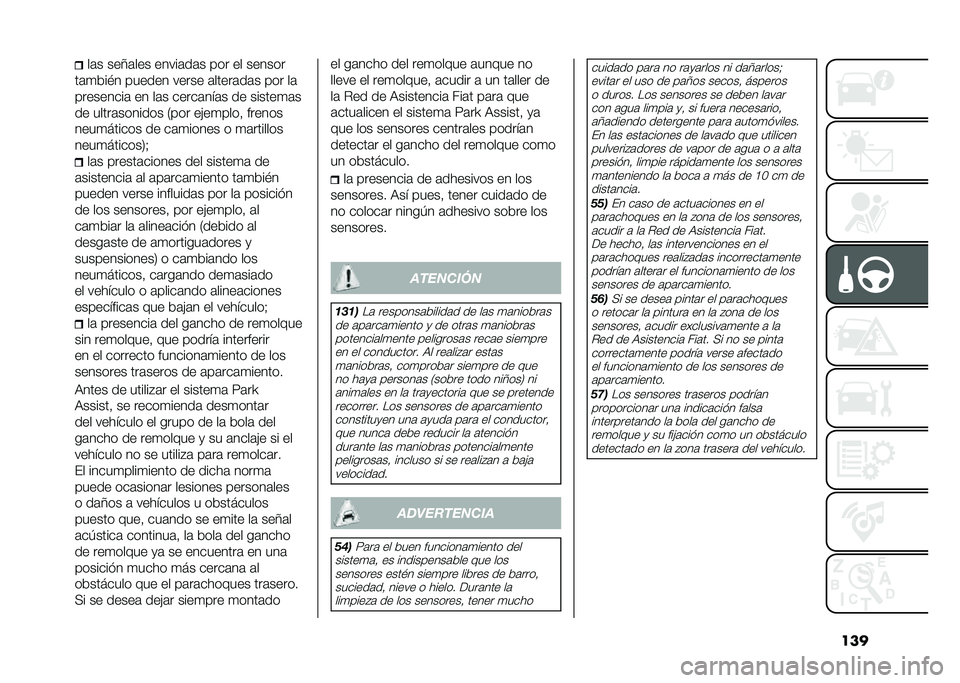 FIAT 500X 2021  Manual de Empleo y Cuidado (in Spanish) �����	� ���7�	��� �����	��	� ��� �� ������
��	�
���#� ������ ����� �	�����	��	� ��� ��	
���������	 �� ��	� �����	���	� �� ���